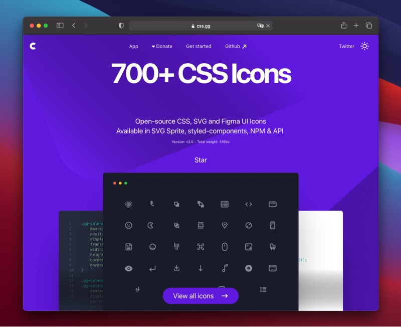 css.gg - 一套漂亮的纯CSS实现的免费开源图标库